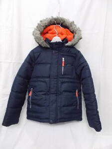 ▼OSHKOSH Bgosh/オシュコシュ▼中綿フーテッドジャケット/サイズ10/ネイビー