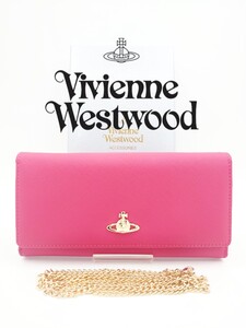 Vivienne Westwood ヴィヴィアン ウエストウッド 長財布 チェーンウォレット ピーチ