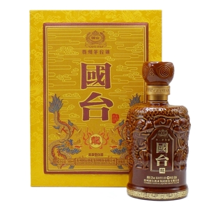 C24-1712【中国酒】GUOTAI 貴州茅台鎮 國台 国台 龍 醤香型白酒 500ml 53% 約1178.3g 陶器ボトル 貴州国台酒有限公司 未開栓 袋/箱付き