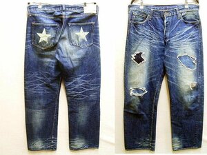 ◇即決[W36]SUGAR CANE 902 SC40902R LONE STAR JEAN 10YEAR AGED ロンスターデニム リペア ビンテージ加工 シュガーケーン パンツ■3243