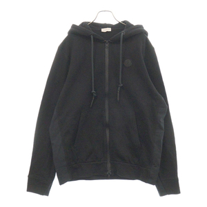 MONCLER モンクレール MAGLIA CARDIGAN ロゴワッペン バックプリント ジップアップ パーカー E20918429050 8098U ブラック