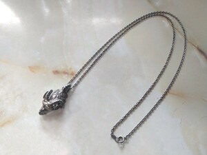 シルバー羊頭ペンダントネックレス925SILVER刻印