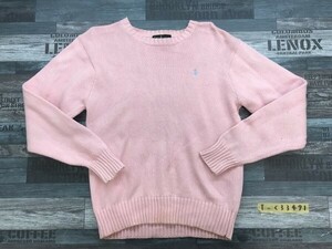 RALPH LAUREN ラルフローレン キッズ 刺繍入 コットン ニットセーター 160 ピンク