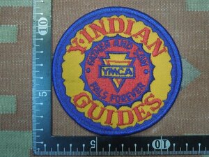 USAビンテージ ☆ 刺繍ワッペン Y・INDIAN GUIGES　約10.1×10.1cm ☆ インディアンネイティブアメリカンパッチアメカジアップリケA39