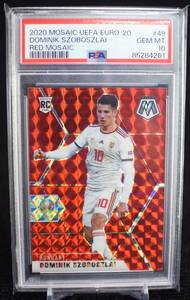  2020-21 Panini Mosaic Prizm Red Dominik Szoboszlai Liverpool Hungary サッカー ルーキー カード PSA10