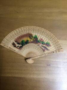 扇子　せんす　山水柄　古物保管品