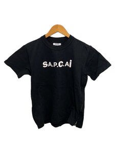 A.P.C.◆×sacai/Tシャツ/XS/コットン/BLK/プリント/T-SHIRT KIYO