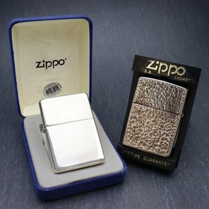 (スターリング刻印有)ZIPPO ジッポ オイルライター 2点おまとめ ケース付き 喫煙具※着火未確認 ◆おたからや【x-A92395】同梱-2