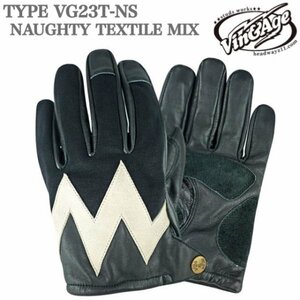 Vin&Age ヴィンアンドエイジ NAUGHTY TEXTILE MIX グローブ ナーティー VG23T-NS NAUGHTY JAGGED-BLACK-M エイジング 春夏秋用 男女兼用