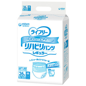 （ケース販売）ライフリー リハビリパンツレギュラー Mサイズ／26枚入×4袋（ユニ・チャーム）約2回分吸収 50358