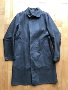 【希少・オイルド仕上げ】MACKINTOSH マッキントッシュ DUNKELD ダンケルド ゴム引き サイズ36 ステンカラーコート 茶タグ ネイビー