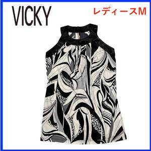 N2942★極美品★VICKY*ビッキー*トップス*タンクトップ*レディースM*サイズ２*ブラック*ホワイト