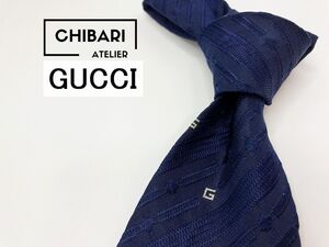 【超美品】GUCCI　グッチ　全面Gロゴ＆レジメンタル柄 ネクタイ 3本以上 送料無料 メンズ ネイビー　1205227