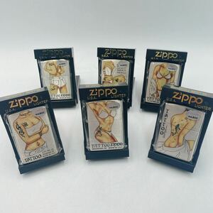 喫煙具 ZIPPO ジッポ レア 未使用品 タトゥー サンバーン シリーズ コレクション アンティーク 6本 セット 