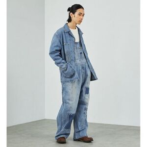 希少 新品 タグ付 Lee DUNGAREES VINTAGE OVERALLS ビンテージ加工 リペア デニム オーバーオール XL