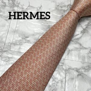 極美品！！　HERMES エルメス　ネクタイ　H織　オレンジ　ファソネ　スーツ　シャツ　カフス　ビジネスバッグ