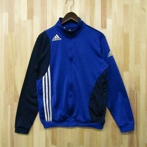 アディダス サイズ 160 M程度 トレーニング ジャージ フルジップ ジャケット US LALUQUE ポリ 100 ブルー adidas 古着 1JU1033