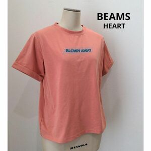 ビームスハート BEAMS HEART プリントTシャツ サーモンピンク