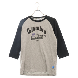 Columbia コロンビア カラバイ 7分丈 ロゴプリントTシャツ カットソー グレー PM2922