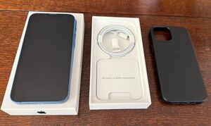 iPhone13mini 128GBブルー（SIMロック解除版・レザーケース付）