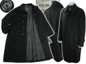 ★新品未使用★定価102900円★BURBERRY LONDON★衿裏チェック付バーバリーカシミヤ入りコート★165ブラック日本製