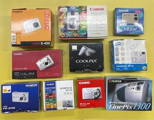 （69） 10個 デジタルカメラまとめ売り Canon Nikon OLYMPUS CASIO FUJIFILMなど ジャンク 元箱付き現状品 動作未確認 