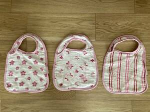 aden + anais Snap Bib Classic 3-pack Princess Posie USED エイデンアンドアネイ クラシック スナップビブ スタイ よだれかけ ガーゼ