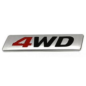 エンブレム 4WD ステッカー カスタム パーツ カー用品 3D プレミアム バックドア 外装パーツ Cタイプ レッド