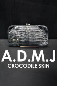 A.D.M.J. クロコダイル革ポーチ ワニ革 マットクロコ ADMJ バッグインバッグ クラッチバッグ オーガナイザー アクセソワドゥマドモワゼル