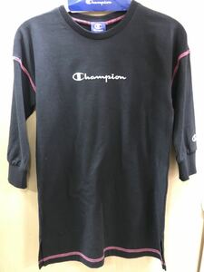 即決★新品★チャンピオン★ワンピース★サイズ110★長袖★champion★女の子★子ども★スポーツブランド★ブラック★ストレートワンピ