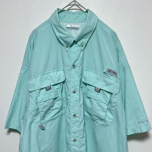 Columbia PFG コロンビア ボタンダウン フィッシングシャツ 半袖シャツ ロゴ アウトドア　サイズＬ