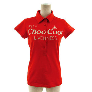 ルコックスポルティフ le coq sportif GOLF COLLECTION ポロシャツ タイトフィット Tight fit 半袖 ロゴ刺繍 プリント 赤 グレー L