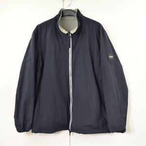 2062-24Y0071★エーグル AIGLE★メンズ 撥水 ネイビー×グレー リバーシブル スタンドカラー ジャケット L アウター 28600円