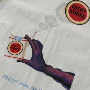 LUCKY STRIKE ラッキーストライク ピンナップガール 煙草 たばこ アート 両面デザイン 半袖Tシャツ 海外輸入 国内仕入 古着 マルボロ