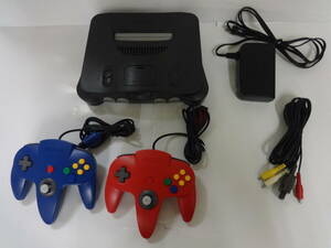 H457 中古 ニンテンドー64 NINTENDO64 コントローラー アダプター AVケーブル セット 本体メモリー拡張パックに交換済 動作確認済