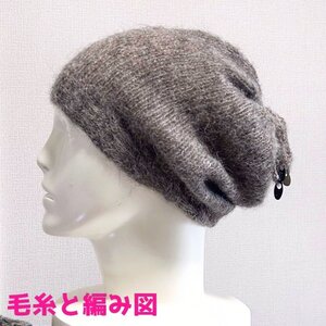 編み物キット 新品 ソノモノヘアリーで編むてっぺんの飾りがかわいい帽子 毛糸 ハマナカ 無料編み図 アルパカ ウール レディース