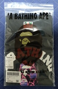 A BATHING APE★Tシャツ PIRATE STORE MENS【BAPE LIGHTNING COLLEGE TEE】ブラック サイズM 新品未開封未使用 アベイシングエイプ