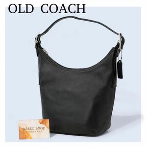 美品COACH オールドコーチ　ホーボーバッグ　ショルダー　9823 黒　ワンショルダー　ブラック　Vintage COACH　正規品