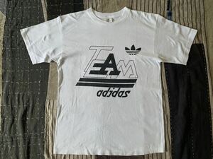 80s TEAM ADIDAS vintage Tシャツ USA製 アメリカ製 アディダス チームアディダス old skool ホワイト ブラック