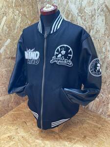 【WIND AND SEA ウィンダンシー × HYSTERIC GLAMOUR ヒステリックグラマー】20AW WDS-HYS-2-01 Stadium Jumper 袖レザー スタジャン XL