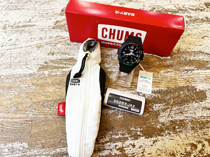 美品 CHUMS チャムス × BABY-G コラボレーションモデル 腕時計 BGA-260CH ブラックカラー オリジナルポーチケース付き