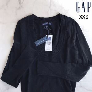 ■送料込み■即決■新品タグ XXS 150 160 GAP ギャップ ウール アンゴラ混 丸首 リブ ニット セーター 黒 ジュニア レディース 定価5,800円