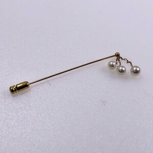 ＭIKIMOTO ミキモト パール ピンブローチ 金具 K18 あこや 真珠[224588