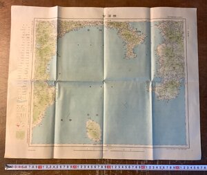 RR-5185 ■送料込■ 神奈川県 横須賀 相模湾 大島 地図 古地図 地理 資料 古書 古文書 歴史 色刷 昭和16年 印刷物 レトロ/くKAら