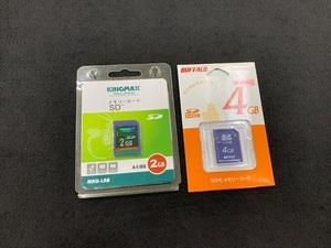 （BUFFALO　SDカード　4GB　SDHC　メモリーカード　CLASS）（KINGMAX　メモリーカード　SD　MAG-LAB　2GB）2点　経年保管品