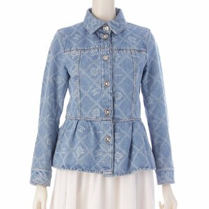 【シャネル】Chanel　23-24AW ココマーク マトラッセ カメリア デニム ジャケット ブルー 34 【中古】【正規品保証】208270