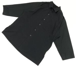 ■ YOHJI YAMAMOTO POUR HOMME ヨウジヤマモト プールオム ■ ワイド ビッグシルエット シャツ コート ブラック 1