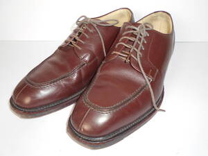 37◆DAKS LONDON GOODYEAR WELTED U-tip Derby レザードレスシューズ◆ダックス ロンドン サイズ5.5 Width EEE ブラウン 本革 カジュアル6I