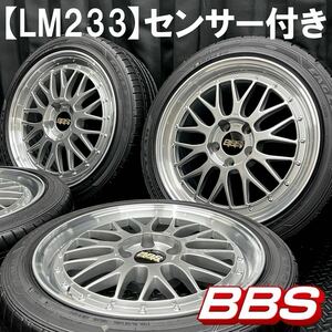 鍛造★BBS LM233&21年製 GOODYEAR EAGLE LS EXE 225/45R18 4本 B241025-B2 クラウン カムリ プリウスα/WRX S4等/TPMS付き18インチ5H 114.3