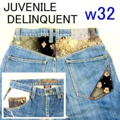 ✨高級和柄✨JUVENILE DELINQUENT デニム W32